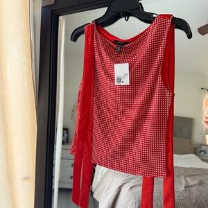 Forever 21 Red Gingham Sleeveless Blouse